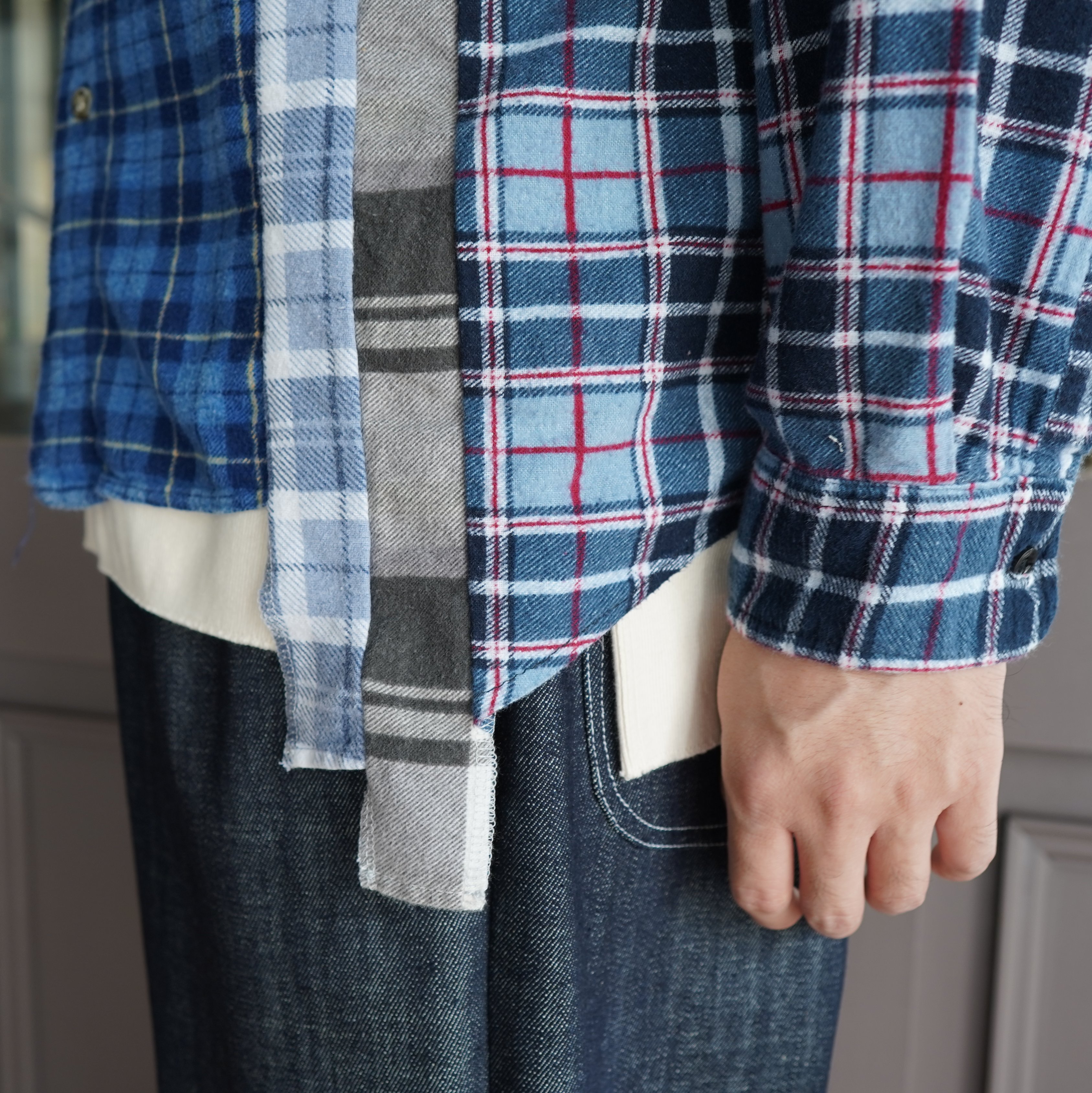 【40% off sale】 Rebuild by Needles(リビルドバイニードルス)/ flannel check shirts -ASSORT- #JO286(6)