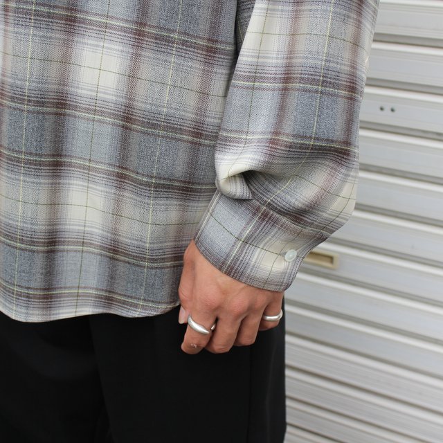 AURALEE(オーラリー)/SUPER LIGHT WOOL CHECK SHIRT -BROWN