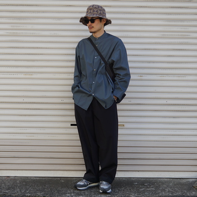 Graphpaper (グラフペーパー)/ Broad L/S Oversized Band Collar Shirt