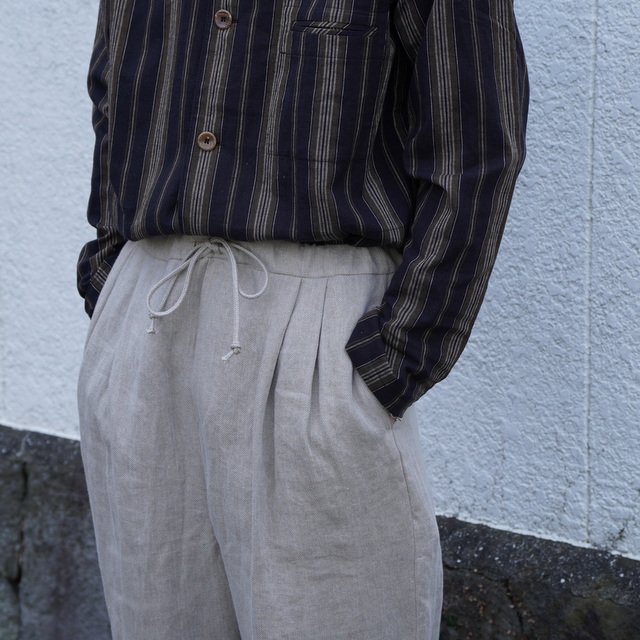 FRANK LEDER(フランクリーダー)/FABRIC WASHED LINEN DRAWSTRING 2TUCK TROUSERS ‐2COLOR- #0513011(6)