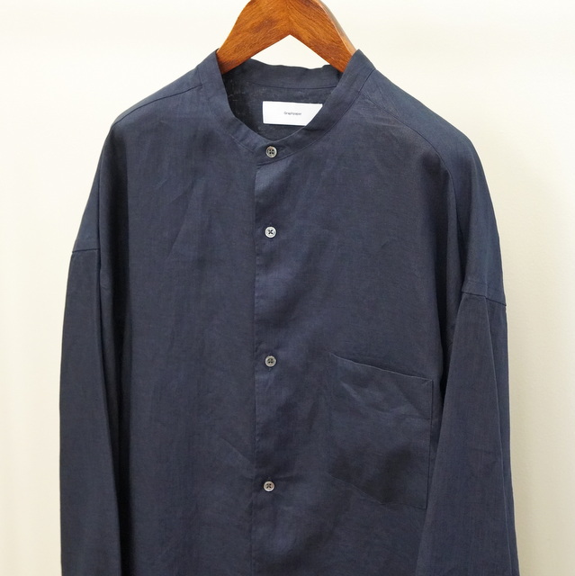 Graphpaper (グラフペーパー)/ Linen L/S Oversized Band Collar Shirt -2color- #GM232-50062B(6)