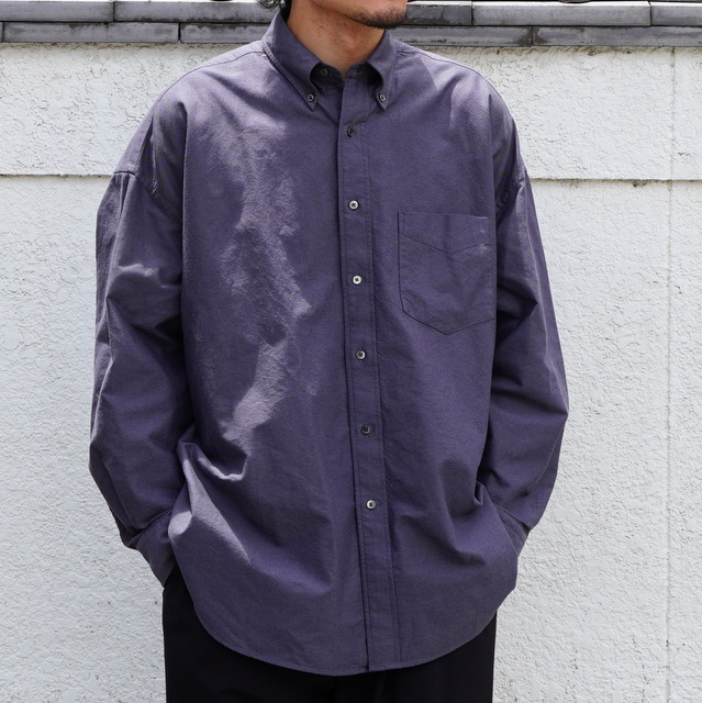 【23AW】Graphpaper (グラフペーパー)/ Oxford Oversized B.D Shirt -WHITE&GRAY- #GM233-50021B(6)
