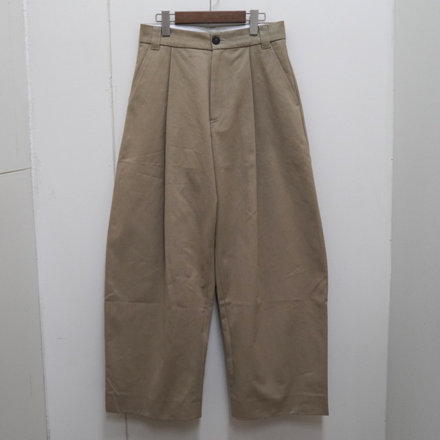 STUDIO NICHOLSON(X^WIjR\)/ PEACHED COTTON TWILL VOLUME PLEAT PANTS -3COLOR- #5110732029(6)