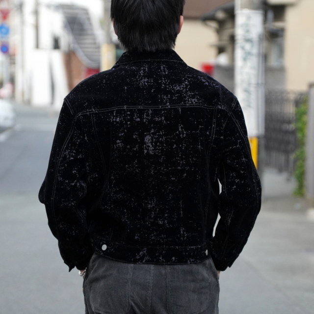 YOKE([N)/ FLOCKY PRINTED DENIM TRUCKER JACKET -BLACK- #YK24FW0753B(6)