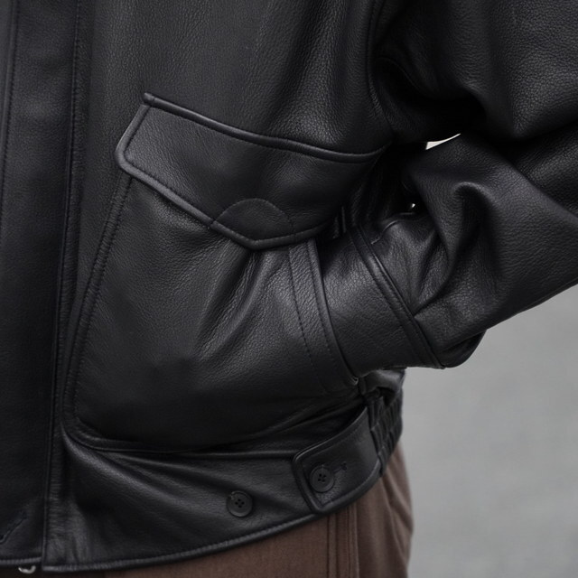  [24AW] YOKE([N)/ LEATHER FLIGHT JACKET -BLACK- #YK24FW0750B(6)