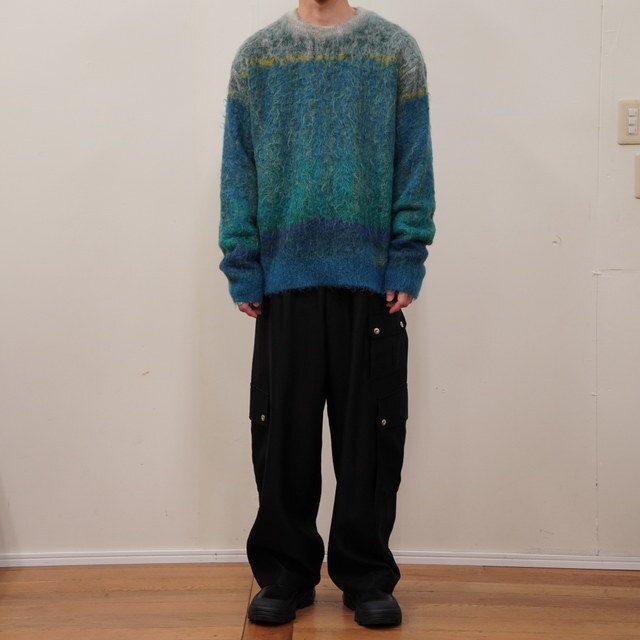 [25SS]ssstein(V^C)/ W/R/SI DOUBLE WEAVE CARGO POCKET TROUSERS -BLACK- #ST1101(6)