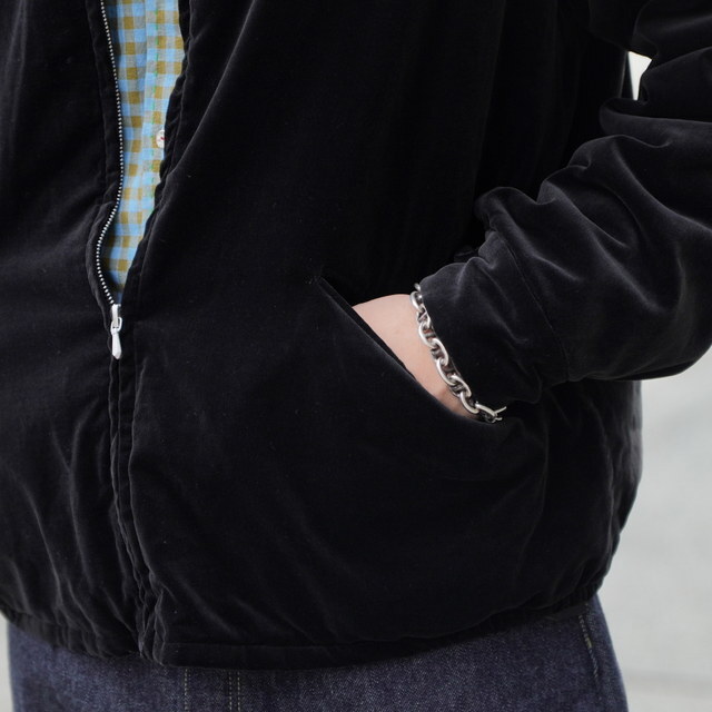 y25AWz A.PRESSE(A vbZ)/ Vintage Souvenir Velour Jacket -BLACK- #25AAP-01-22(6)