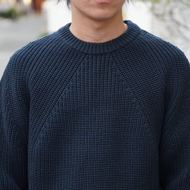 y25AWzBATONER(ogi\) / SIGNATURE CREWNECK KNIT - DARK GREEN~NAVY, CHARCOAL BLUE, BLACK- #BN-25FM-038(6)