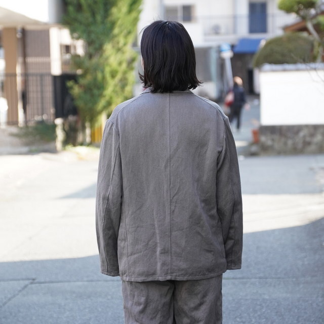 ULTERIOR(�A���e���A) / WASHED C/L CORKSCREW JKT , WASHED C/L CORKSCREW DRAWSTRING PANTS�ySET UP�z-KHAKI GREY- #UJK29-LA235-B(6)