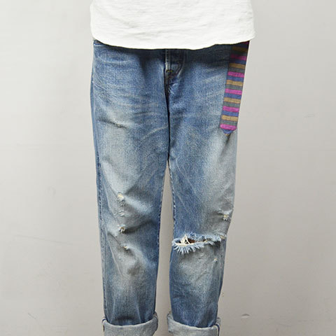 y40% off salezts(s)(eB[GXGX) Bold Stripe Linen Cloth Belt -(82)Pink-Line-(7)