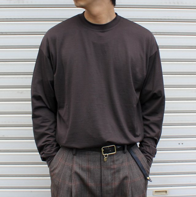 AURALEE(オーラリー)/ WASHABLE LIGHT WOOL JERSEY L/S TEE -DARK 