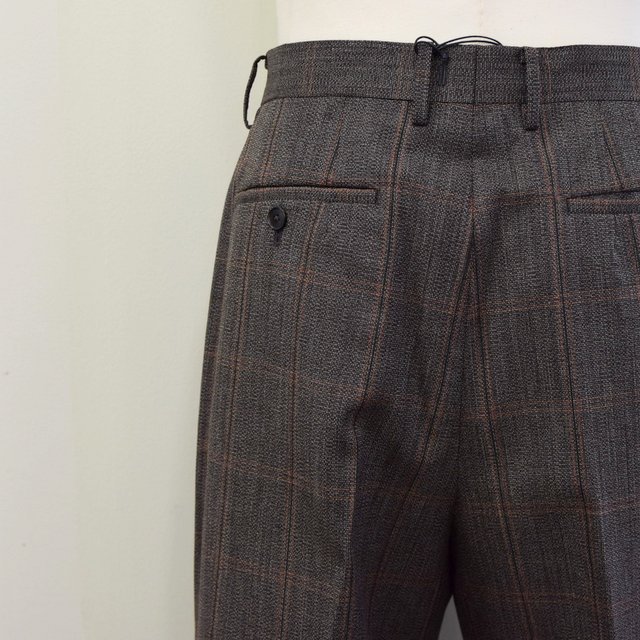 AURALEE(オーラリー)/ BLUEFACED WOOL CHECK WIDE SLACKS -BROWN CHECK