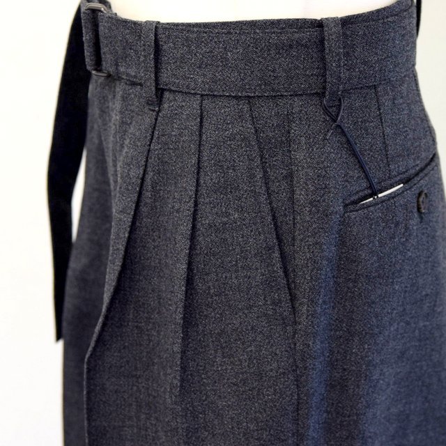 stein(V^C)/ BELTED WIDE STRAIGHT TROUSERS -CHARCOAL- #ST283(7)