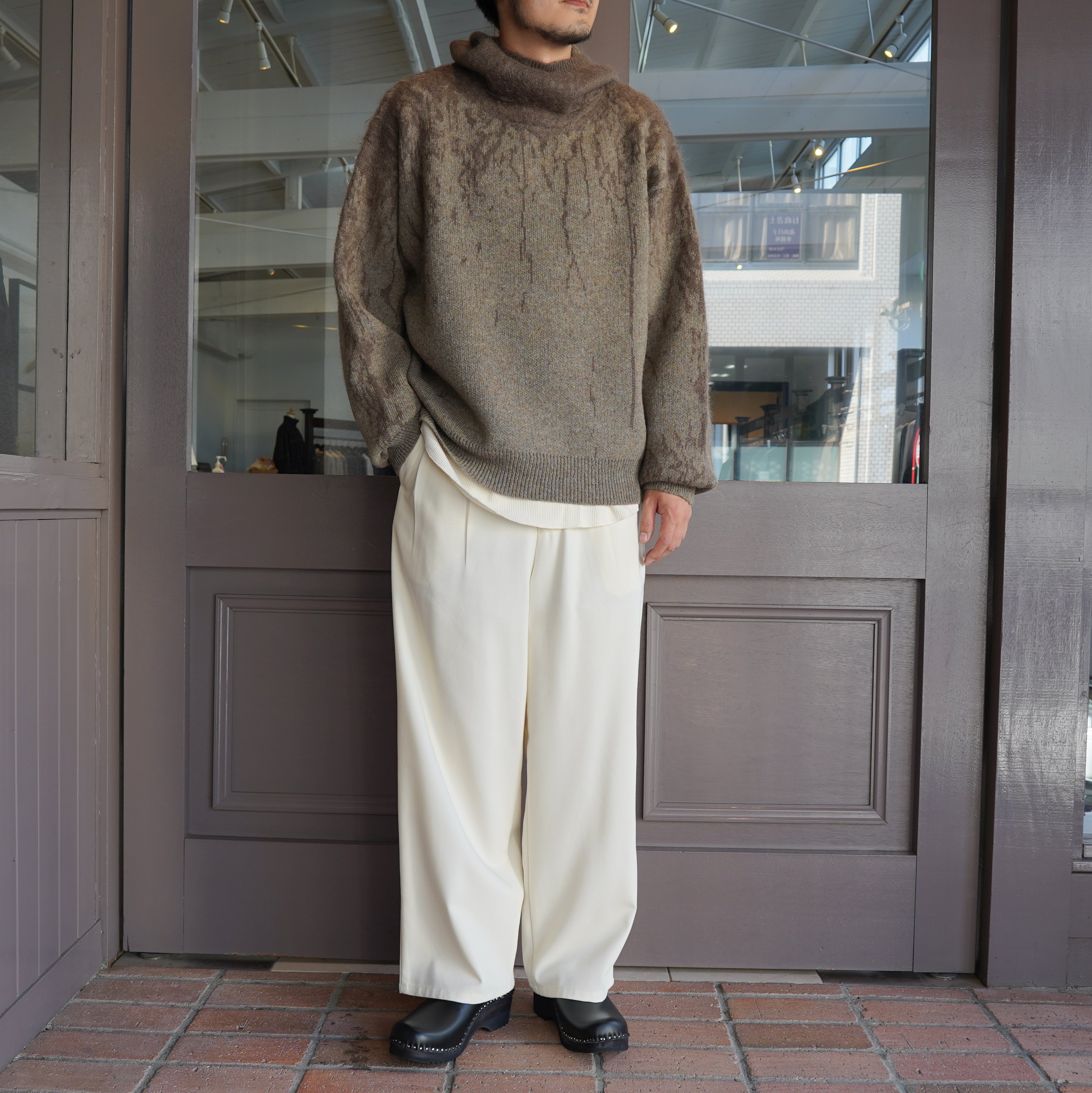 amachi. Wood Cut Knit ニット-