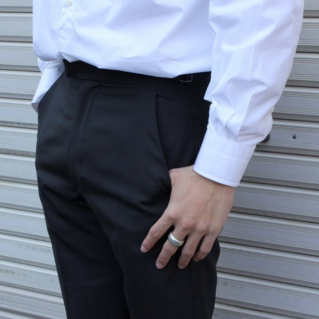 YOKE([N)/ COVERED STRAIGHT FIT TROUSERS -DUSTY NAVY- #YK22SS0136P(7)