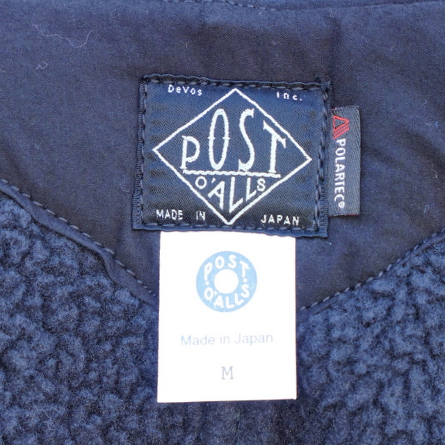 POST O'ALLS / 1 pocket vest (fleece lined) -Black-  #1501(7)