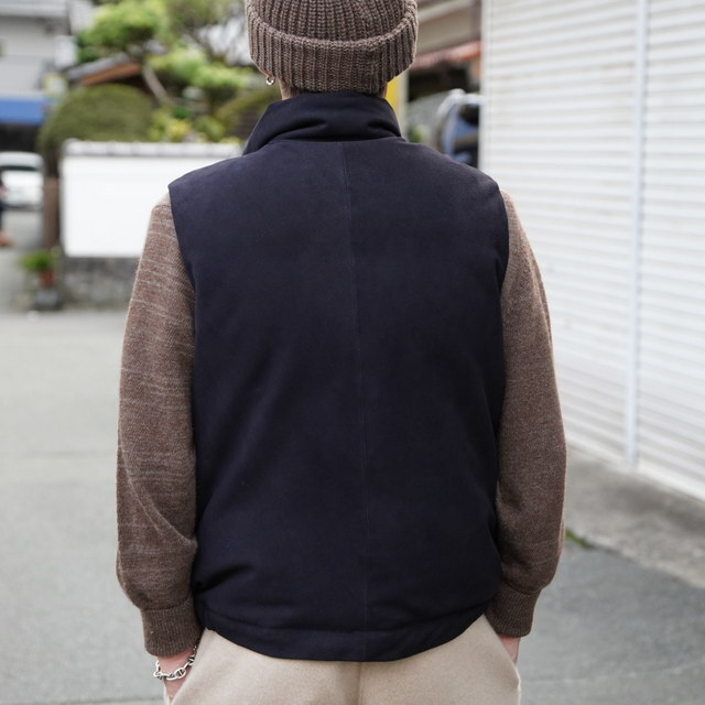 (24aw) A.PRESSE(A vbZ)/ Suede Down Vest -NAVY- #24AAP-01-07H(7)