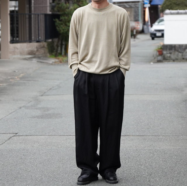 [25SS]ssstein(V^C)/ VIS/LI TWILL WIDE EASY TROUSERS -KHAKI,BLACK- #ST1156(7)
