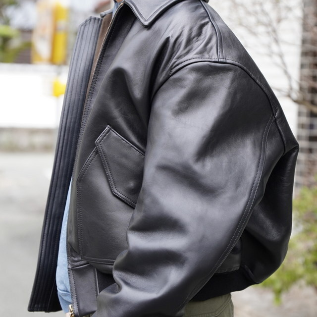 �y26SS�z A.PRESSE(�A �v���b�Z) / Leather CWU-45 Flight Jacket -BLACK- #26SAP-01-03(7)