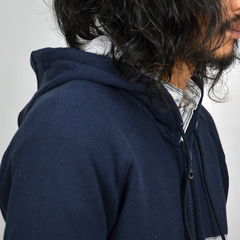 THIS IS NOT A POLO SHIRT.(fBXCYmbgA|Vc) PANEL STRIPE ZIP HOODIE -(77)navy-(8)