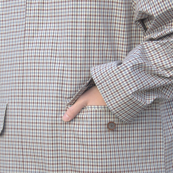 y19 SSz AURALEE(I[[)/ FINX WEATHER CLOTH CHECK COAT-IVORY CHECK #A9SC01WC(8)
