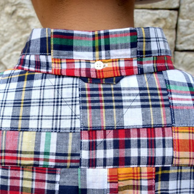 is-ness(CYlX)/ PATCHWORK CHECK SHORT SLEEVES SHIRT -RED CHECK-(8)