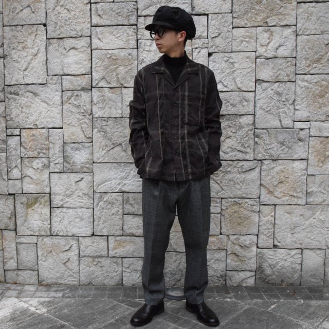 2019[AW]stein/V^C TWO TUCK WIDE TROUSERS -GLENCHECK-ST098-2-GL(8)