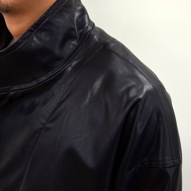 stein(シュタイン)/ OVER SLEEVE FAKE LEATHER JACKET -BLACK- #ST-180