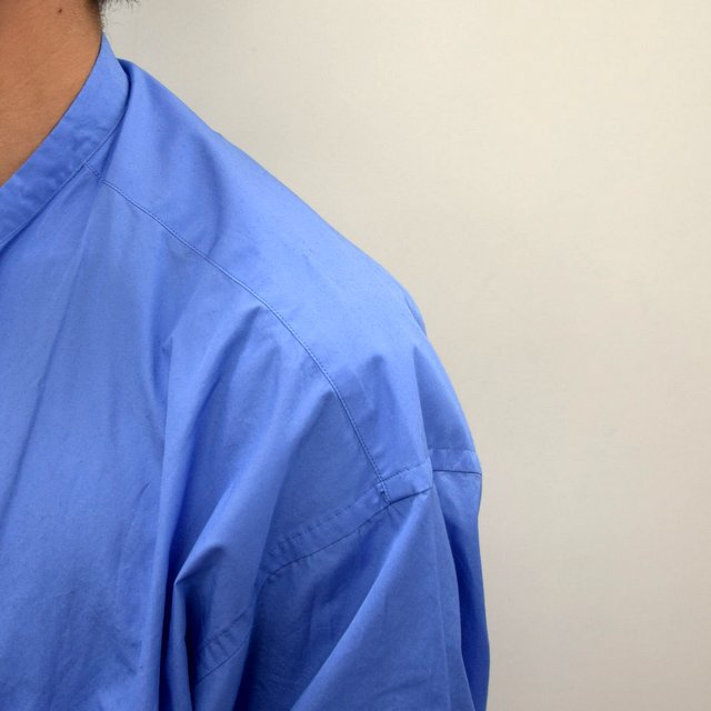 Graphpaper (Oty[p[)/ BROAD OVERSIZED L/S BAND COLLAR SHIRT -BLUE- #GM211-50111B-GR(8)