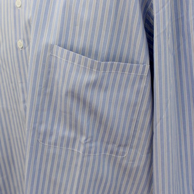 CAMIEL FORTGENS(J~G tH[gQX)/ big shirt raw, cotton, stripe. -blue stripe- #CF.12.04.03(8)