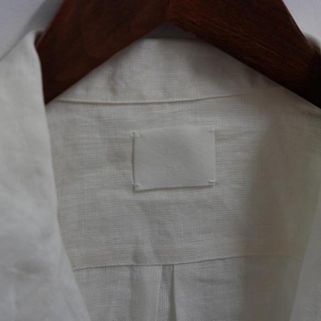 山内 (やまうち)/ションヘルリネンツイル・テーラードカラーシャツ -WHITE,BLACK- #23142(8)