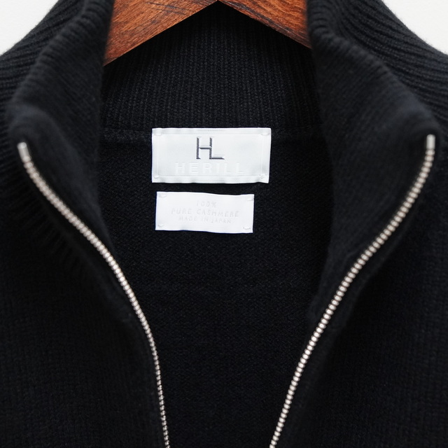 【23AW】HERILL(ヘリル)/Goldencash Zipup Sweater -Natural&Black- #23-080-HL-8070-3(8)