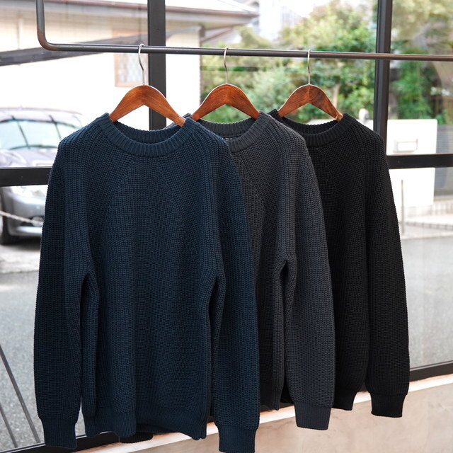 y25AWzBATONER(ogi\) / SIGNATURE CREWNECK KNIT - DARK GREEN~NAVY, CHARCOAL BLUE, BLACK- #BN-25FM-038(8)
