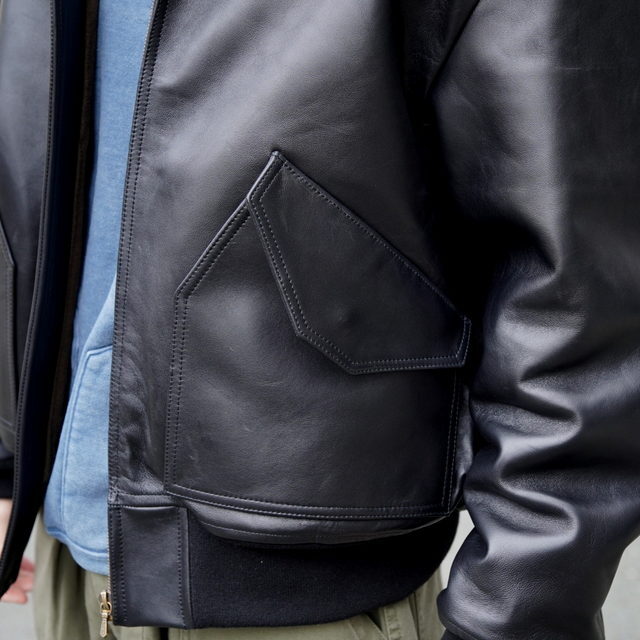 �y26SS�z A.PRESSE(�A �v���b�Z) / Leather CWU-45 Flight Jacket -BLACK- #26SAP-01-03(8)