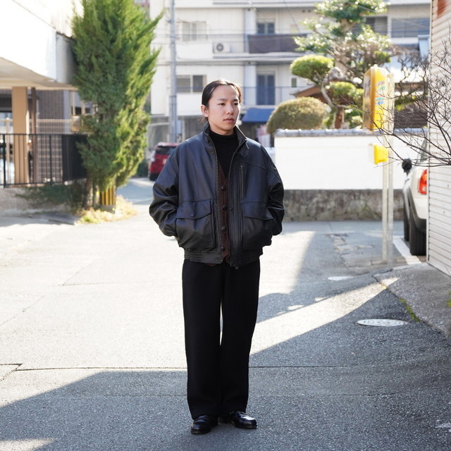 �y26SS�zCCU(�V�[�V�[���[)/ BOMBER JACKET -BLACK- #SH-45-C-SHEEP-5(8)