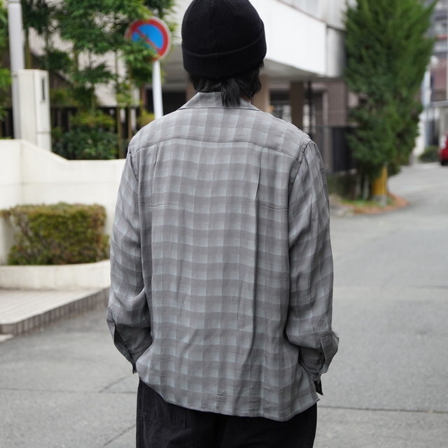 �y26SS�z YOKE(���[�N)/ Jacqard Plaid Open Collar Shirt -ORANGE,GRAY- #YK26SS01197SH(8)