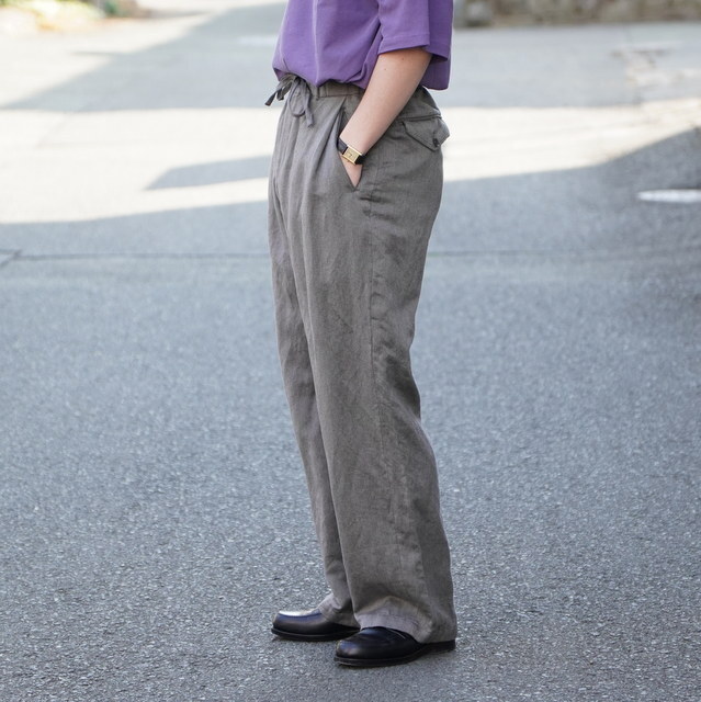 ULTERIOR(�A���e���A) / WASHED C/L CORKSCREW JKT , WASHED C/L CORKSCREW DRAWSTRING PANTS�ySET UP�z-KHAKI GREY- #UJK29-LA235-B(8)