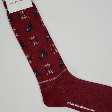 y30% off salezWhite Mountaineering(zCg}EejAO) Reindeer Pattern Middle Socks(9)