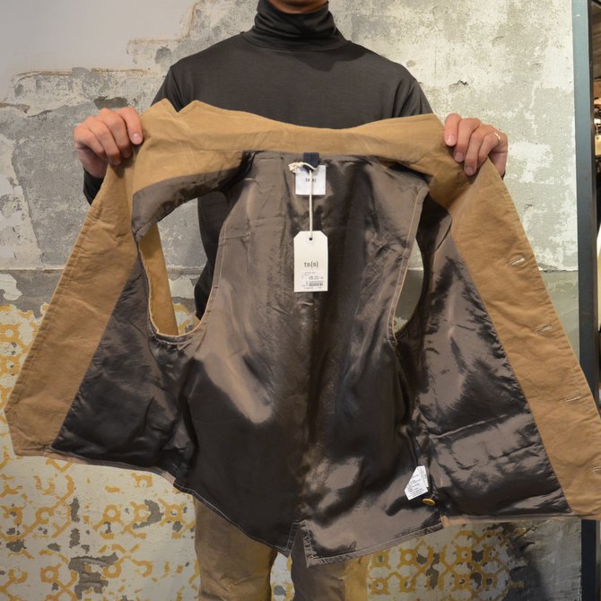 y40% OFF SALEz ts(s) (eB[GXGX) Thin Wale Stretch Corduroy Cloth Padded Suit Vest -(59)Khaki- #ST37IV01(9)