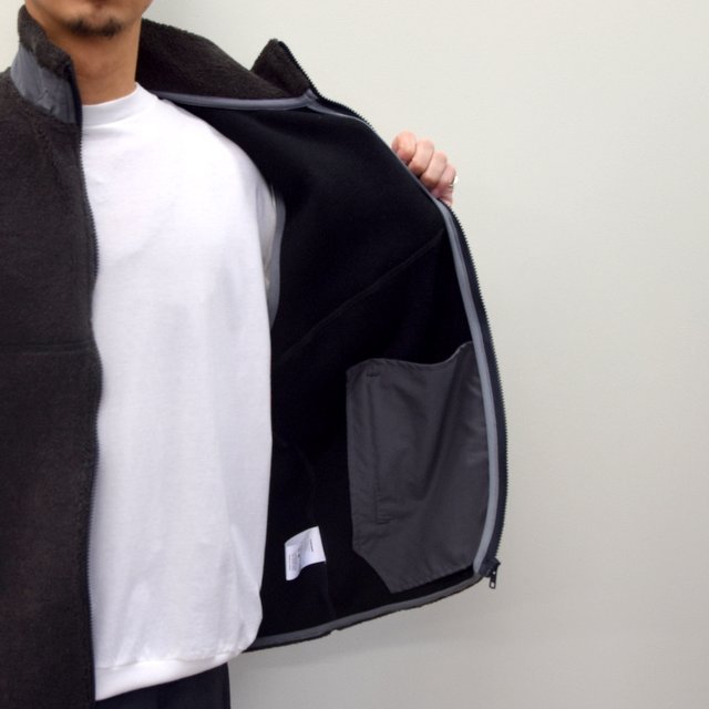 Graphpaper (グラフペーパー)/ Wool Boa Zip-Up Vest -2色展開- #GU203