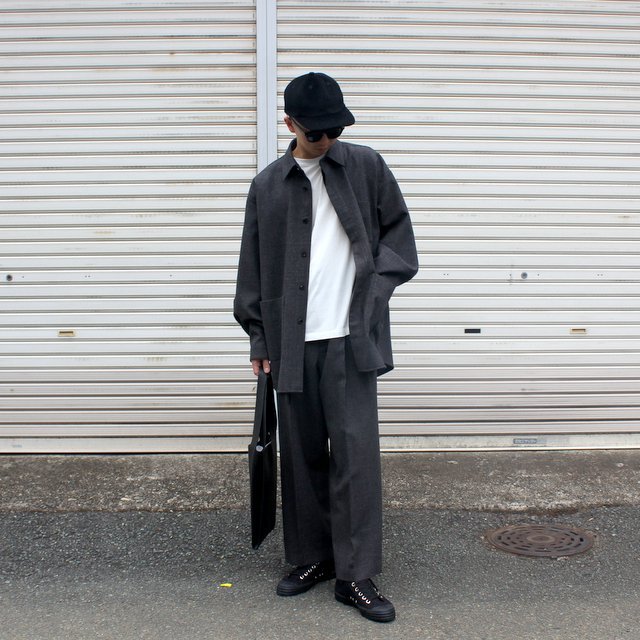 stein(シュタイン)/ BELTED WIDE STRAIGHT TROUSERS -CHARCOAL- #ST283(9)