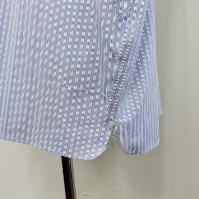CAMIEL FORTGENS(J~G tH[gQX)/ big shirt raw, cotton, stripe. -blue stripe- #CF.12.04.03(9)