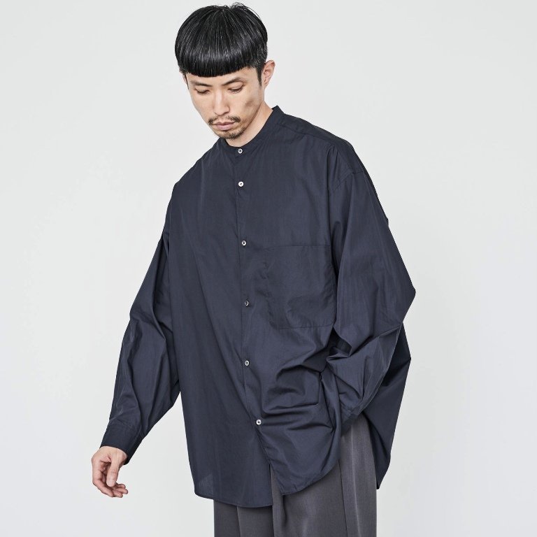 Graphpaper (グラフペーパー)/ BROAD OVERSIZED L/S BAND COLLAR SHIRT -6Color- #GM223-50062B(9)