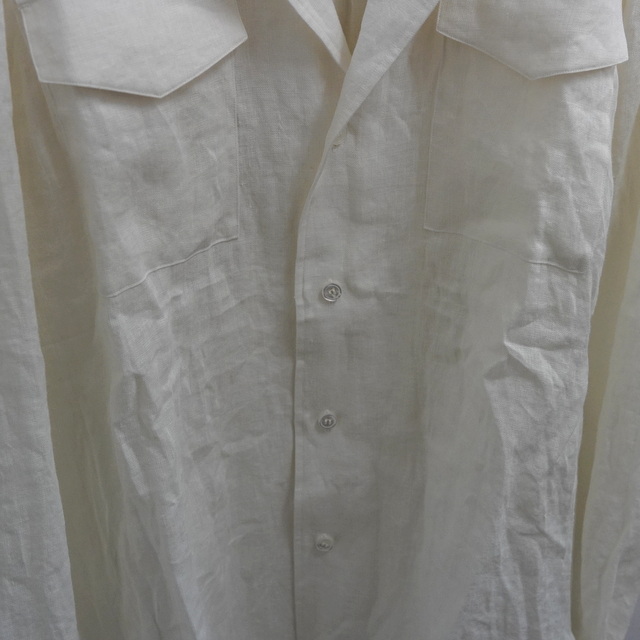 山内 (やまうち)/ションヘルリネンツイル・テーラードカラーシャツ -WHITE,BLACK- #23142(9)