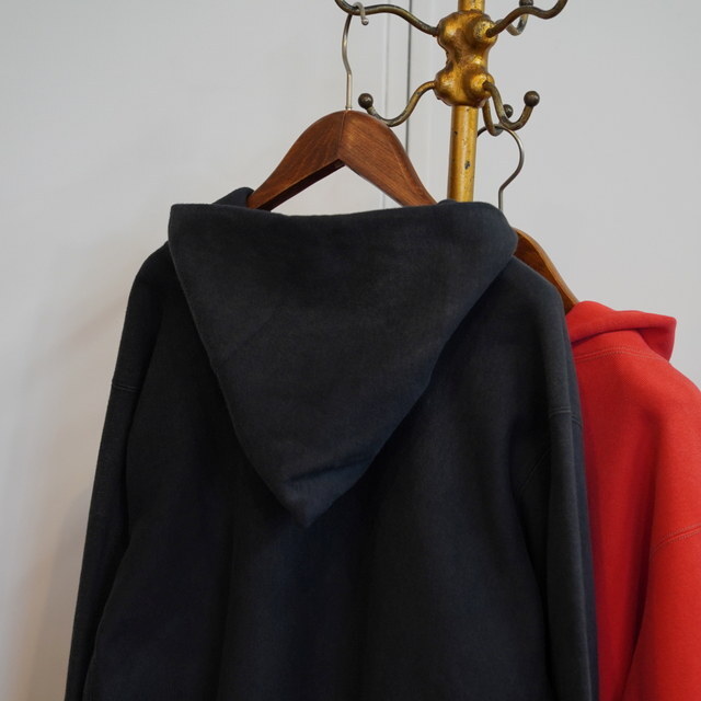 (24aw) A.PRESSE(A vbZ)/ Vintage Half Zip Sweat Hoodie -BLACK,RED- #24AAP-05-07K(9)