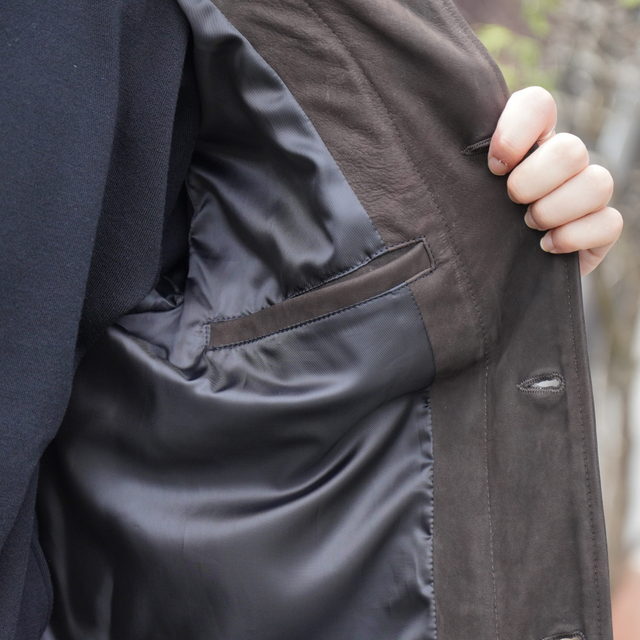 y25AWzCCU(V[V[[)/ HUNTING JACKET -BLACK,BROWN- #SH-63-C-NUBCK-4(9)