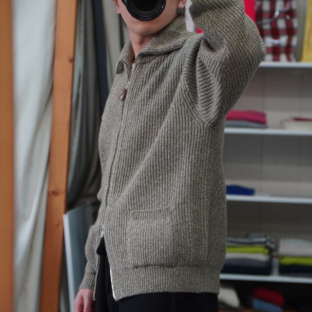 y25AWzHERILL(w)/ GCtwist Driversknit  -BLACK,OLIVE- #25-080-HL-8100-30(9)