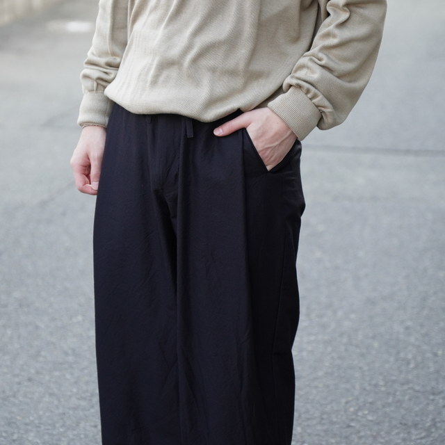 ULTERIOR(�A���e���A) / WASHED WOOL SILK TWILL JKT,WASHED WOOL SILK TWILL DRAWSTRING PANTS�ySET UP�z-BLACK- #UJK29-LA231-A(9)