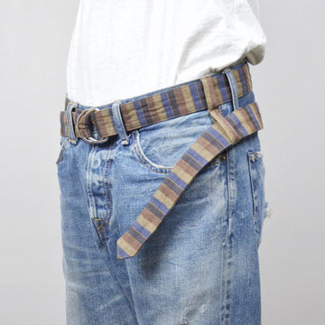 【40% off sale】ts(s)(ティーエスエス) Bold Stripe Linen Cloth Belt -(89)Black line-