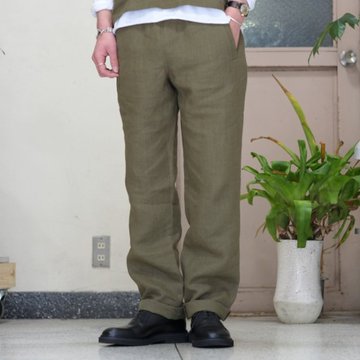 【40% off sale】FRANK LEDER(フランクリーダー)/ VINTAGE LINEN Easy Pants -(84) BROWN - #0713043【S】